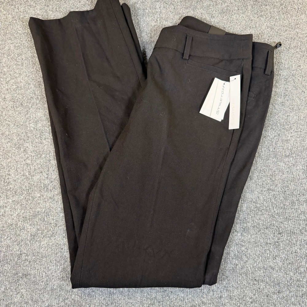 Amanda + Chelsea Black Straight Leg Pants Womens 6 Washable Stretch New #3125